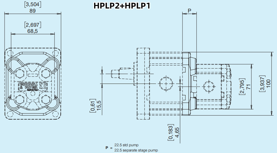Bondioli&Pavesi邦貝HPLP2+HPLP1多級(jí)齒輪泵尺寸